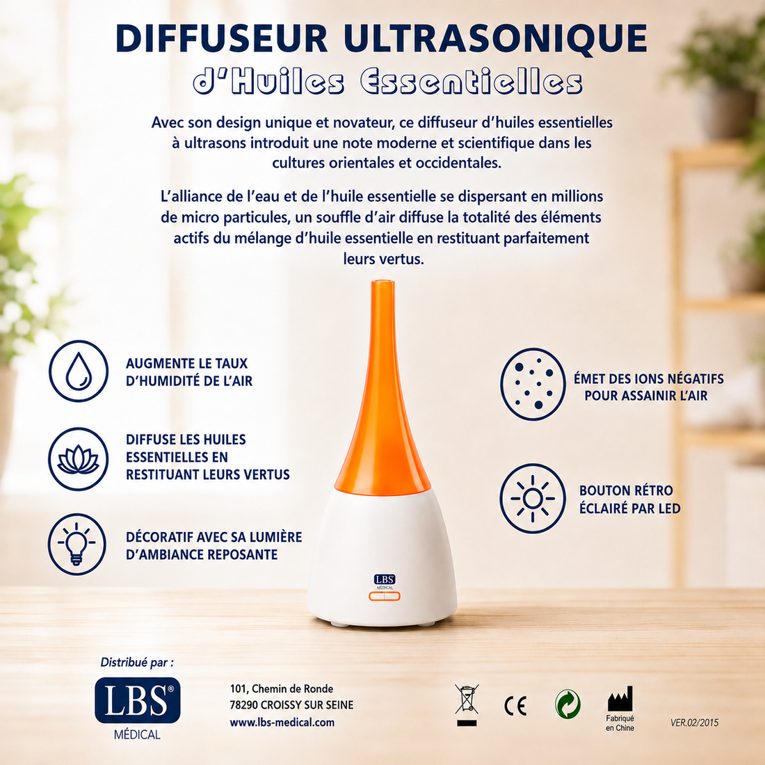 ESSENTIAL OIL DIFFUSER HBA001 ORANGE