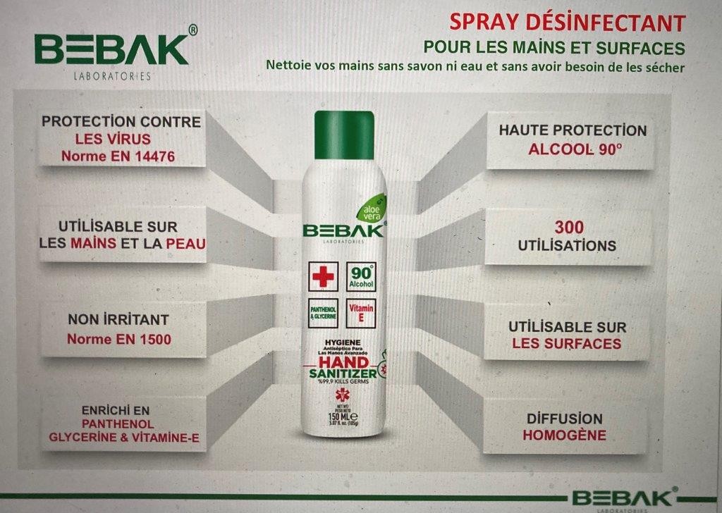 SPRAY DESINFECTANT MAINS et SURFACES 60ml