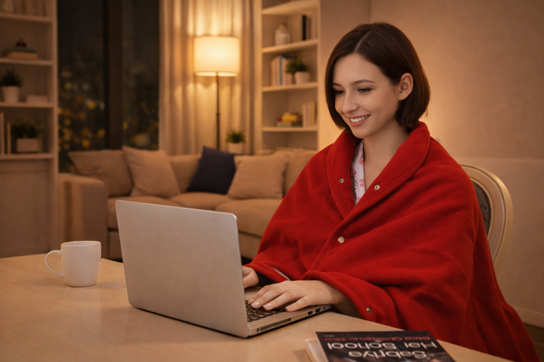 RED ELECTRIC HEATED CAPE