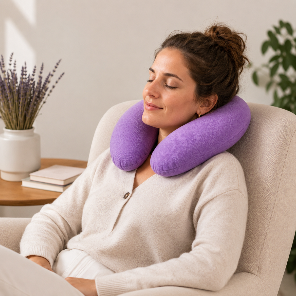 COUSSIN CERVICAL LIN / LAVANDE