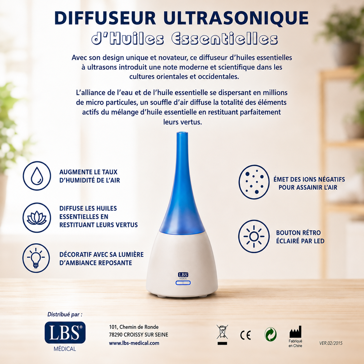 ESSENTIAL OIL DIFFUSER HBA001 BLUE