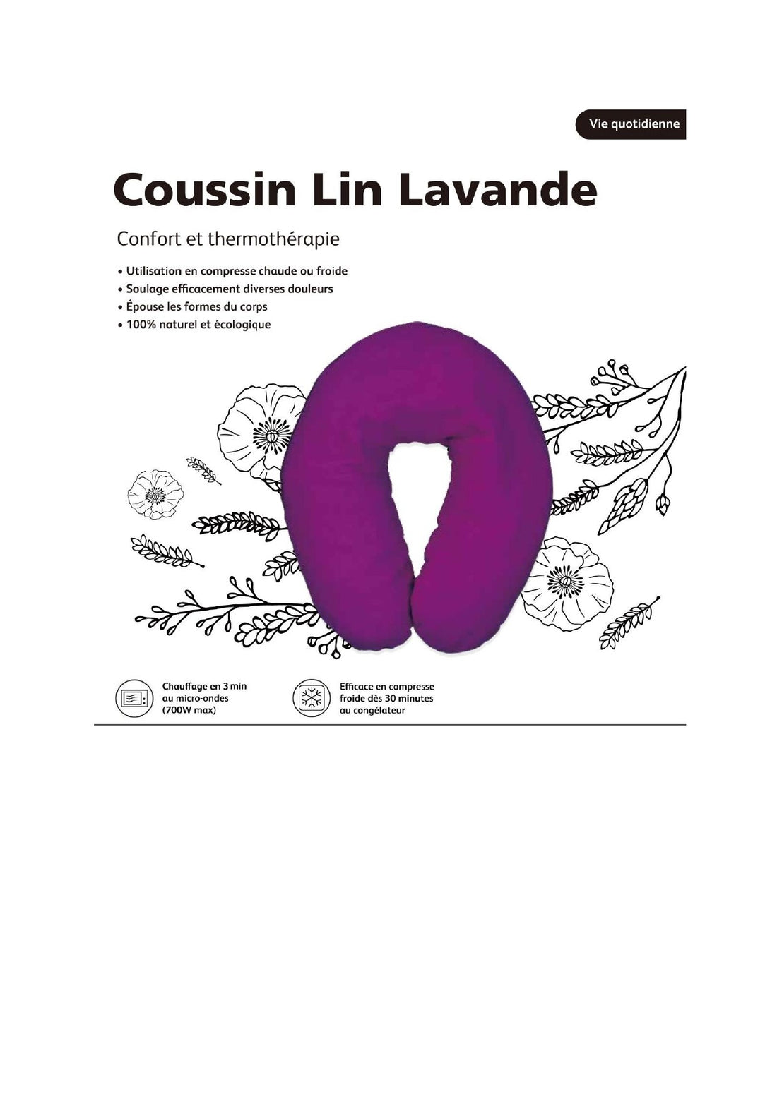 COUSSIN CERVICAL LIN / LAVANDE